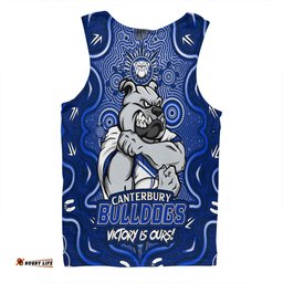 Amazing Aussie Canterbury Bankstown Bulldogs Aboriginal Pattern Inspired Victory Is Ours Men Tank Top
