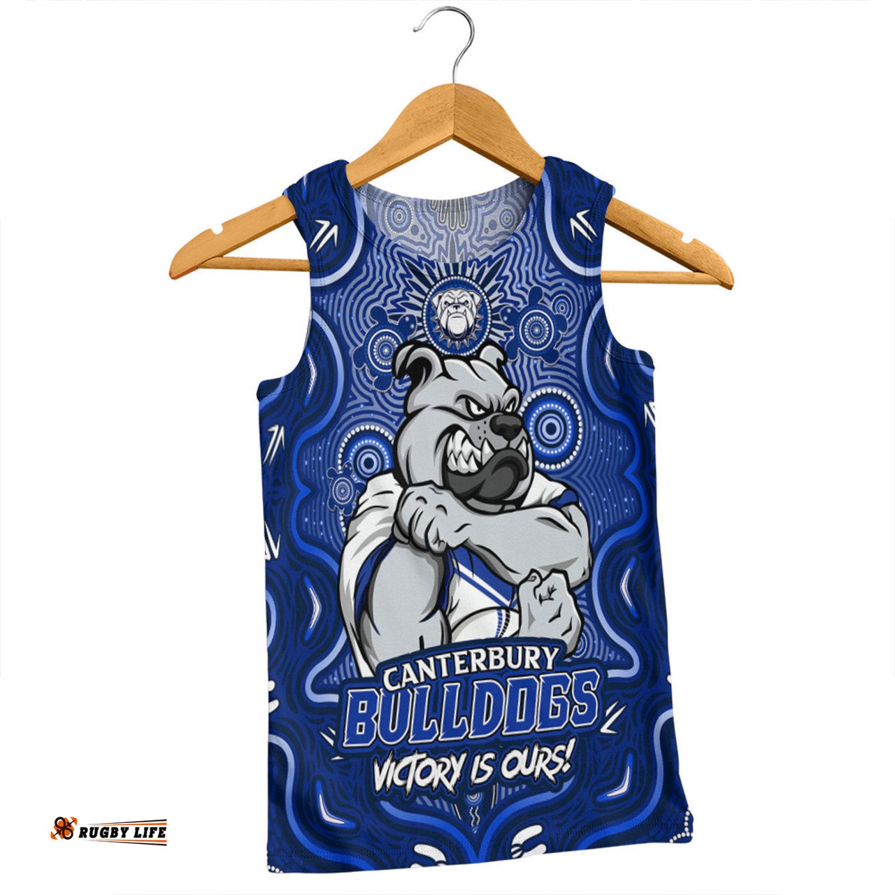 Amazing Aussie Canterbury Bankstown Bulldogs Aboriginal Pattern Inspired Victory Is Ours Men Tank Top