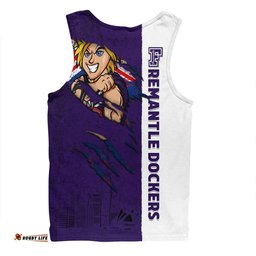 Amazing Aussie Fremantle Burning Passion Of Power Scratch Style Men Tank Top
