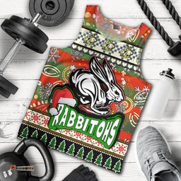 South Sydney Rabbitohs Men Tank Top - Xmas South Sydney Rabbitohs Balls, Snowflake With Aboriginal Patterns Men Tank Top