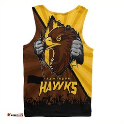 Amazing Aussie Hawthorn Breaking Through Fan Design Men Tank Top
