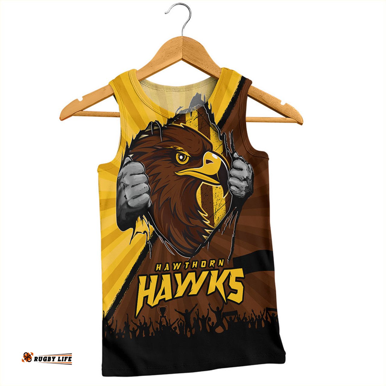 Amazing Aussie Hawthorn Breaking Through Fan Design Men Tank Top