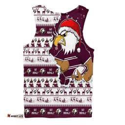 Amazing Aussie Manly Warringah Sea Eagles Merry Ugly Christmas Our Beloved Team Scratch Style Men Tank Top