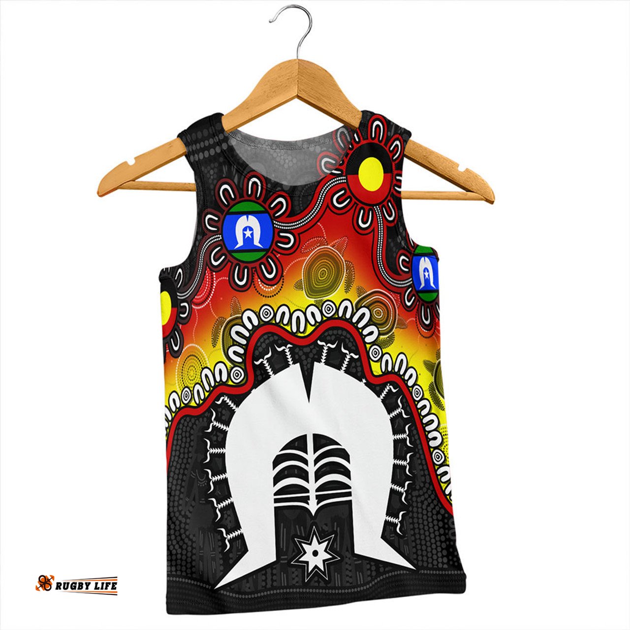 Amazing Aussie Indigenous Australian Aboriginal Naidoc Week Echo Of Ancestors Red Men Tank Top