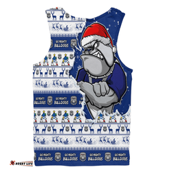 Amazing Aussie Canterbury Bankstown Bulldogs Merry Ugly Christmas Our Beloved Team Scratch Style Men Tank Top