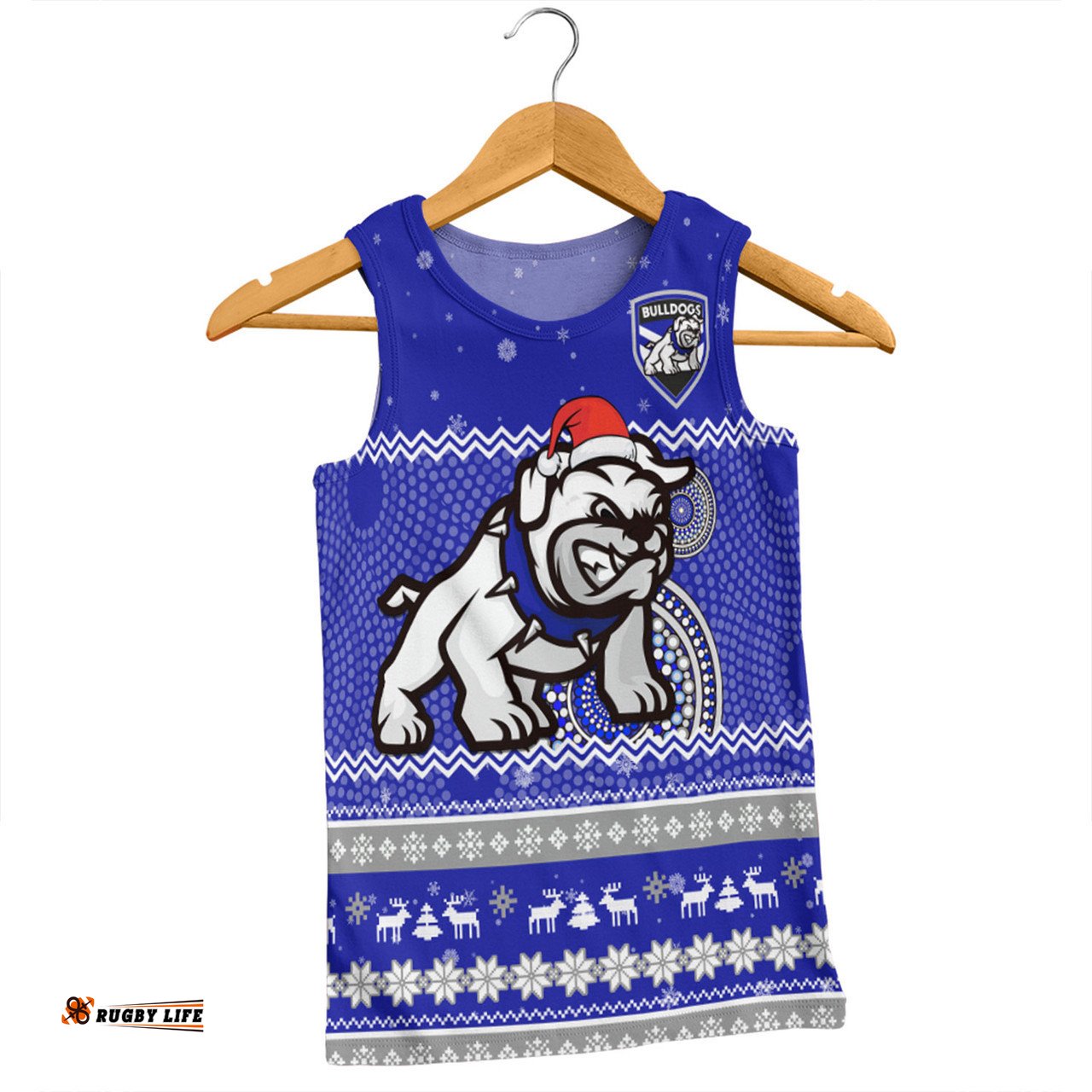 Amazing Aussie Canterbury Bankstown Bulldogs Christmas Custom Ugly Xmas And Aboriginal Patterns For Die Hard Fan Men Tank Top