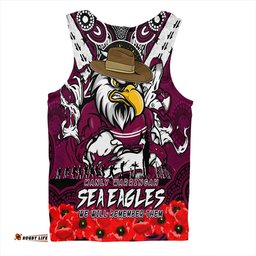 Amazing Aussie Manly Warringah Sea Eagles Ripped Legacy Of The Game The ANZAC Spirit Lives On Men Tank Top