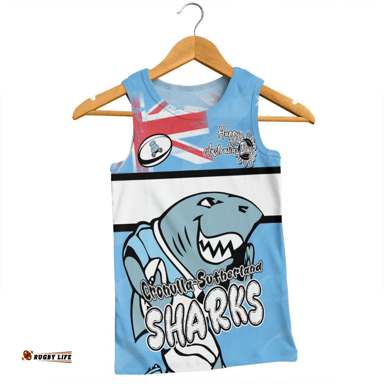Amazing Aussie Cronulla Sutherland Sharks Happy Australia Day We Are One And Free Men Tank Top
