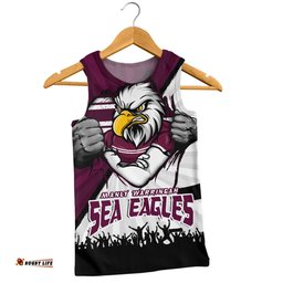 Amazing Aussie Manly Warringah Sea Eagles Fearless Soul Series Men Tank Top