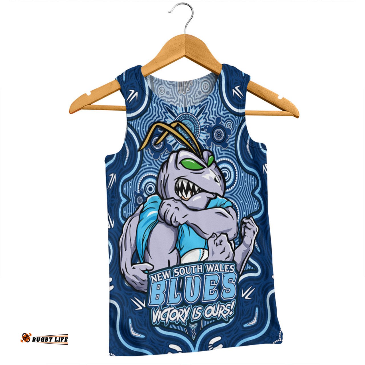 Amazing Aussie New South Wales Blues Aboriginal Pattern Inspired Victory Is Ours Men Tank Top