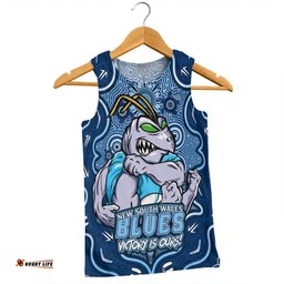 Amazing Aussie New South Wales Blues Aboriginal Pattern Inspired Victory Is Ours Men Tank Top