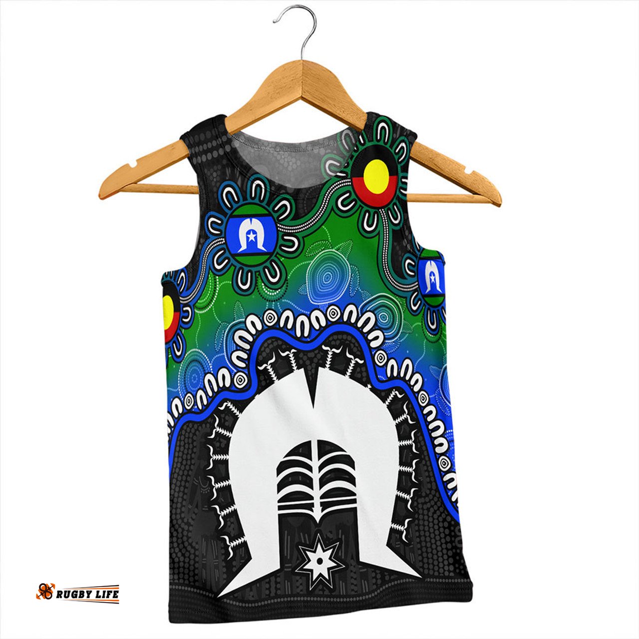 Amazing Aussie Indigenous Australian Aboriginal Naidoc Week Echo Of Ancestors Green Men Tank Top