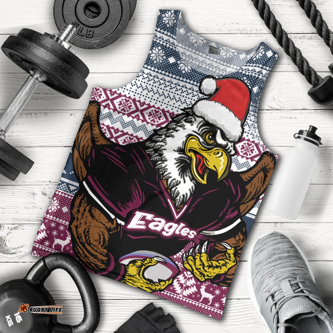 Australia Sea Eagles Men Tank Top - Eagles Mascot Knitted Christmas Patterns Men Tank Top