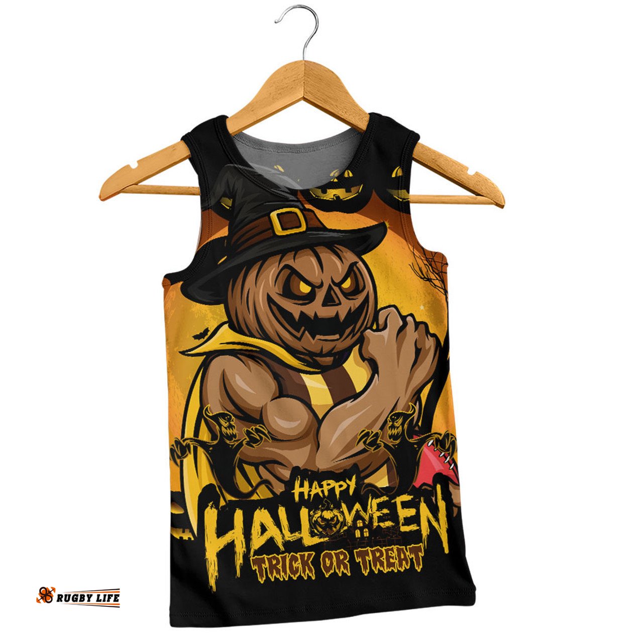 Amazing Aussie Hawthorn Dark Pumpkin Halloween Spirit Men Tank Top