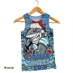 Amazing Aussie Cronulla Sutherland Sharks Christmas Custom Christmas Knit Patterns Vintage Jersey Ugly Men Tank Top