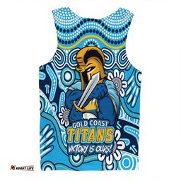 Amazing Aussie Gold Coast Titans Aboriginal Inspired Tough Fan Rugby For Life Men Tank Top