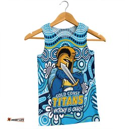 Amazing Aussie Gold Coast Titans Aboriginal Inspired Tough Fan Rugby For Life Men Tank Top