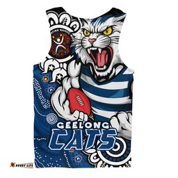 Amazing Aussie Geelong Cats Power Through Generations NAIDOC Edition Men Tank Top