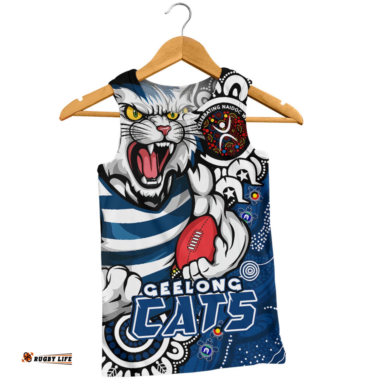 Amazing Aussie Geelong Cats Power Through Generations NAIDOC Edition Men Tank Top