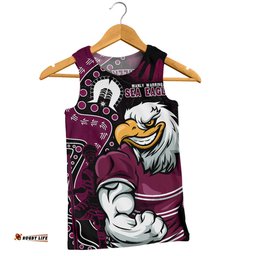 Amazing Aussie Manly Warringah Sea Eagles NAIDOC Indigenous Warrior Spirit Men Tank Top