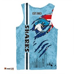 Amazing Aussie Cronulla Sutherland Sharks Happy Australia Day Flag Scratch Style Men Tank Top
