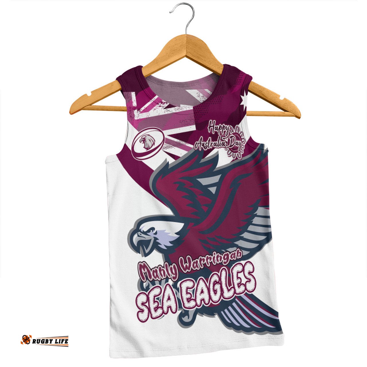 Amazing Aussie Manly Warringah Sea Eagles Happy Australia Day We Are One And Free V2 Men Tank Top