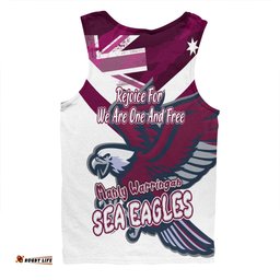 Amazing Aussie Manly Warringah Sea Eagles Happy Australia Day We Are One And Free V2 Men Tank Top