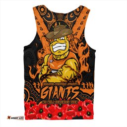 Amazing Aussie GWS GIANTS Ripped Legacy Of The Game The ANZAC Spirit Lives On Men Tank Top