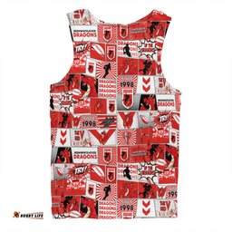 St. George Illawarra Dragons Men Singlet - Team Of Us Die Hard Fan Supporters Comic Style Men Singlet