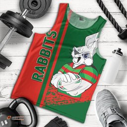 South Sydney Rabbitohs Men's Tank Top - Rabbits Mascot Quater Style
