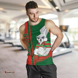 South Sydney Rabbitohs Men's Tank Top - Rabbits Mascot Quater Style