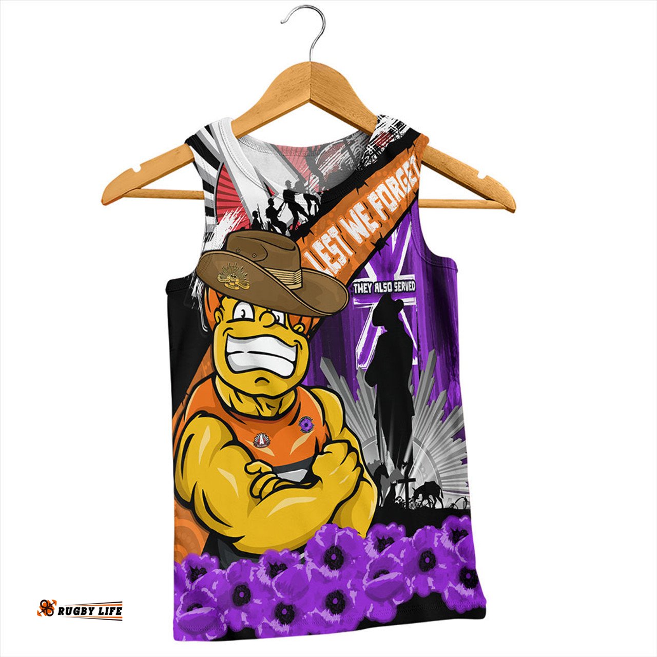 Amazing Aussie GWS GIANTS ANZAC Day Honor Purple Valor And Spirit Men Tank Top