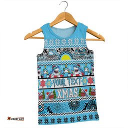 Amazing Aussie Cronulla Sutherland Sharks Christmas Aboriginal Custom Indigenous Knitted Ugly Xmas Style Men Tank Top
