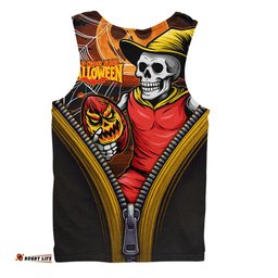Amazing Aussie Gold Coast SUNS Halloween Night Reaper Zipper Men Tank Top