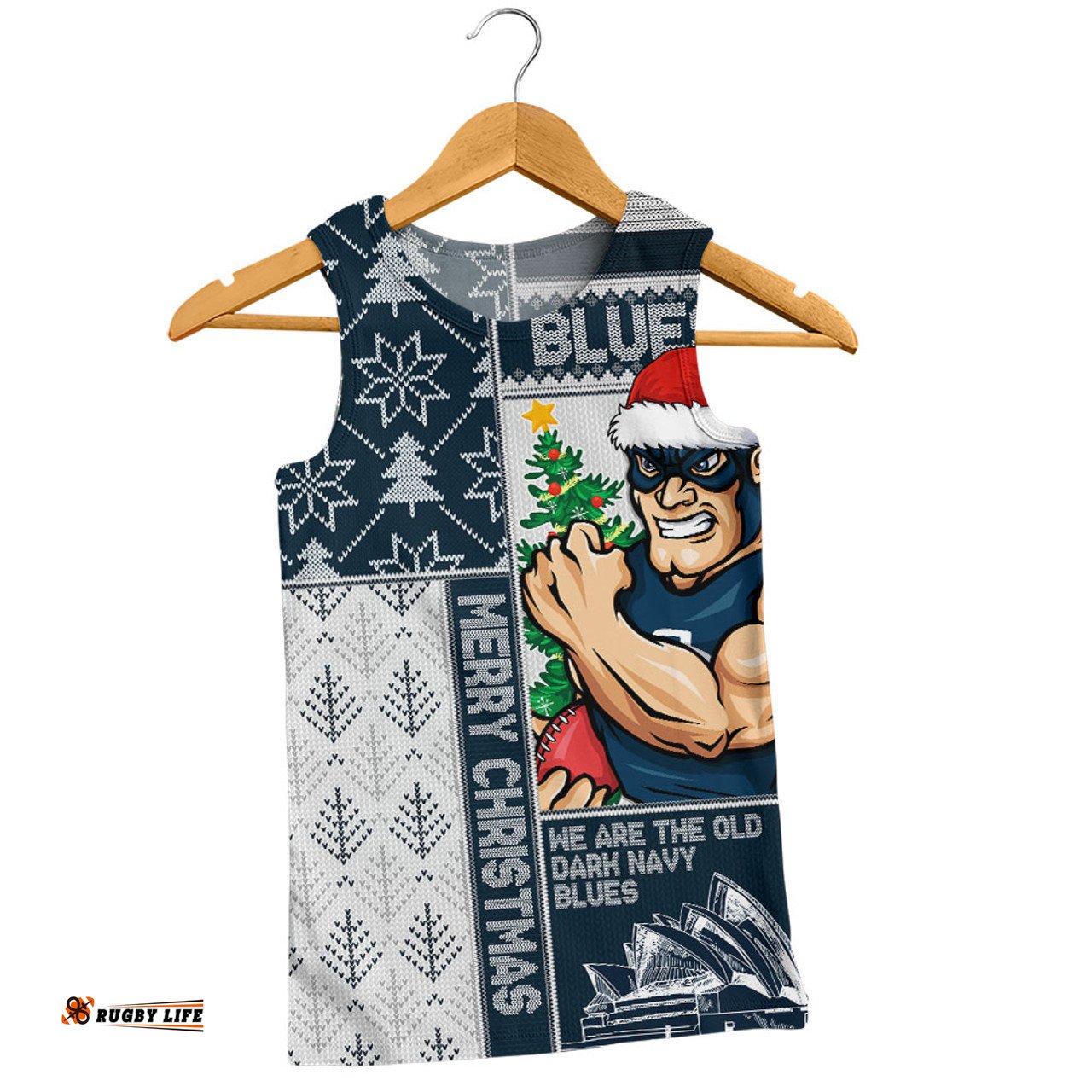 Amazing Aussie Carlton Merry Christmas Knit Style Festive Spirit Men Tank Top