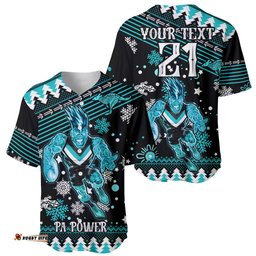 Custom Port Adelaide Power Football Baseball Jersey Shirt Port Adelaide Power Football Christmas Vibe