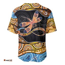 Aboriginal Dragonfly Baseball Jersey Shirt As Long As I Breathe You'll Be Remembered