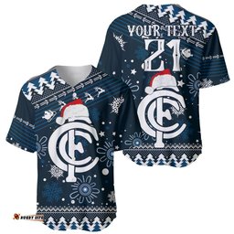 Custom Carlton Blues Football Baseball Jersey Shirt Christmas Vibe