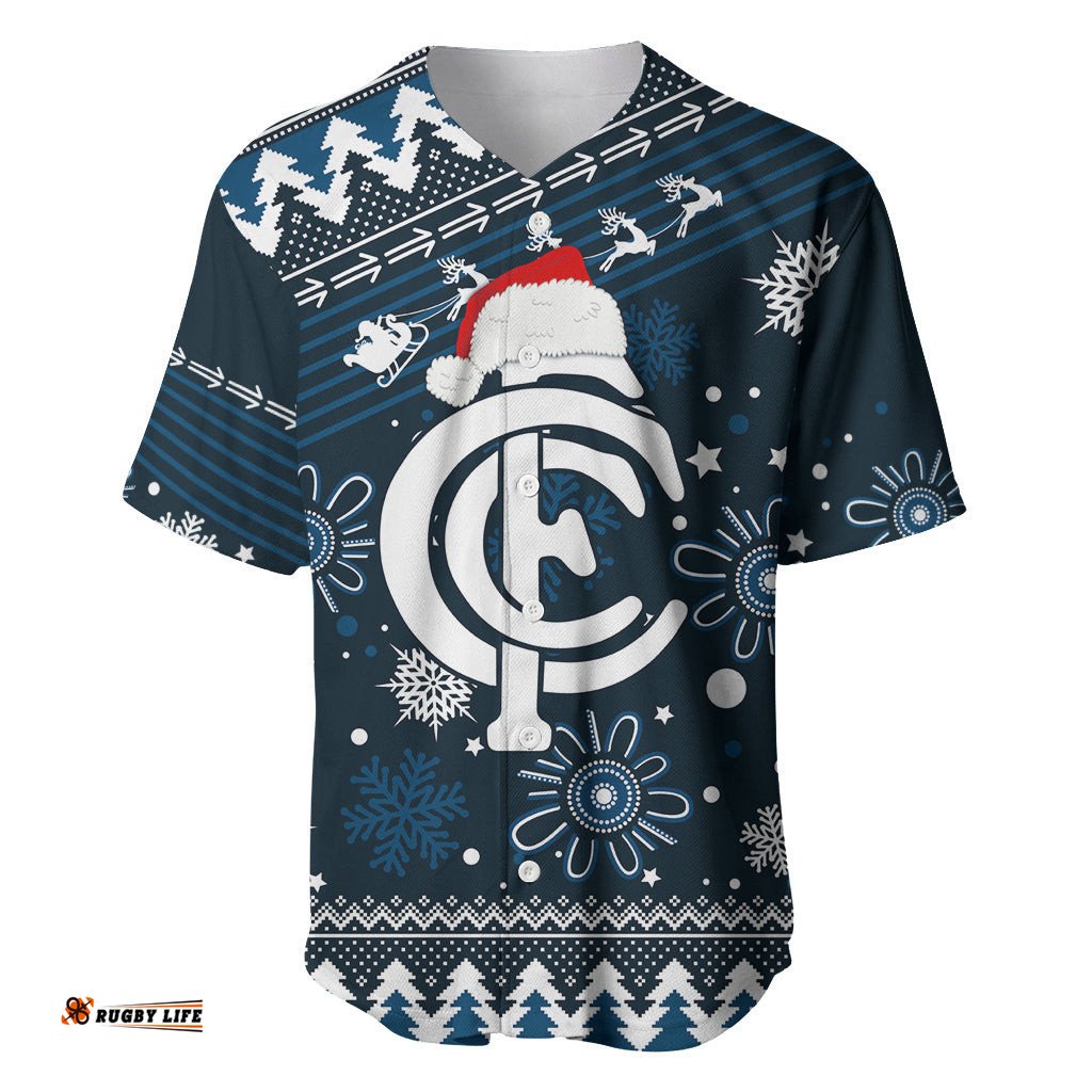 Custom Carlton Blues Football Baseball Jersey Shirt Christmas Vibe