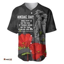 Custom Personalised ANZAC Day Baseball Jersey Shirt Soldiers Fighting at War
