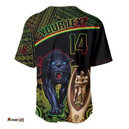 Custom Panthers Rugby Baseball Jersey Shirt Go Premiers Back To Back Polynesian Indigenous Art