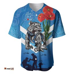 Custom Bulldogs Rugby ANZAC Baseball Jersey Shirt The Military Soldiers with Aboriginal Style