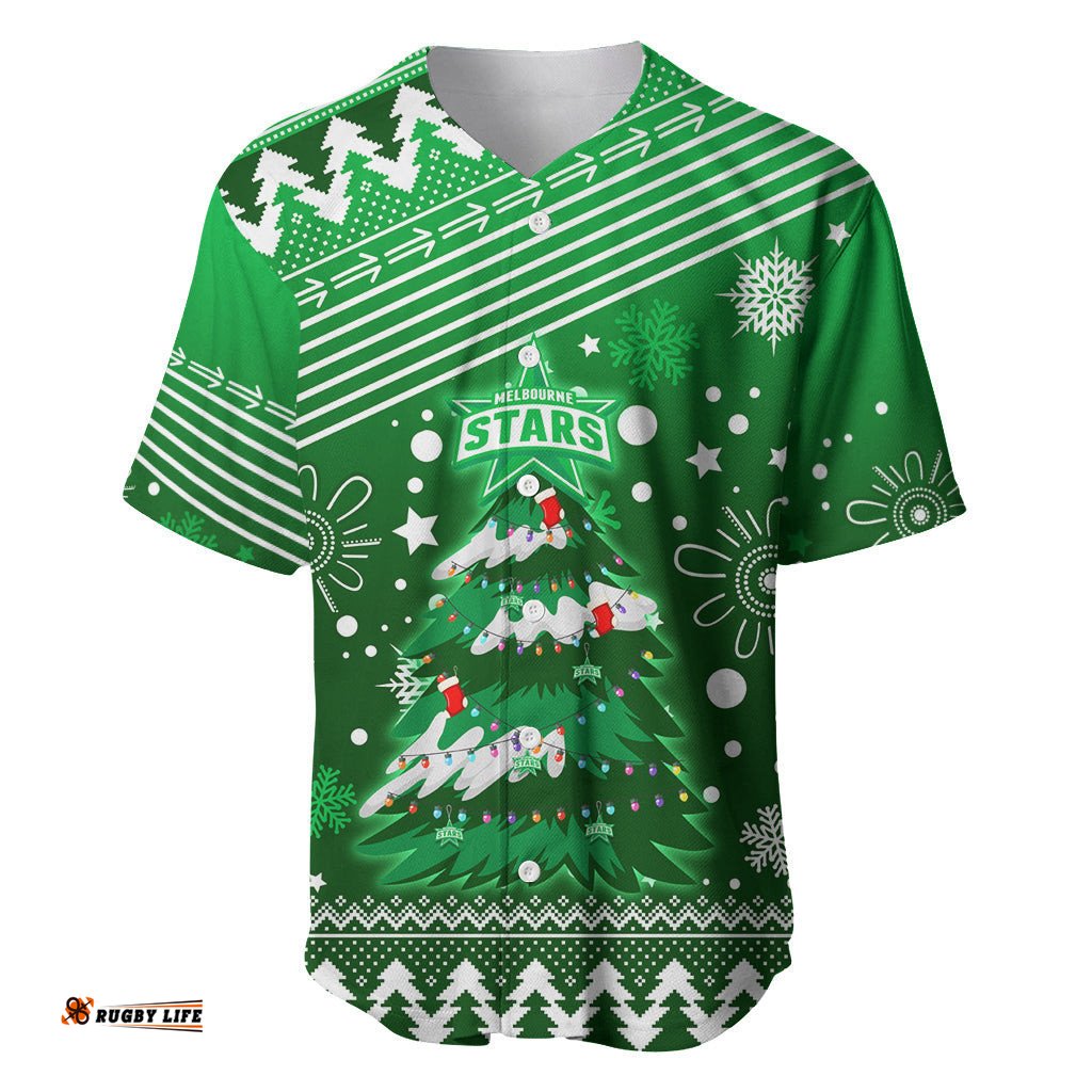 Custom Stars BBL Baseball Jersey Shirt Christmas Vibe