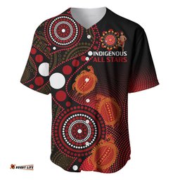 Custom Text And Number Australia Indigenous Rugby Baseball Jersey Shirt All Stars Aboriginal Turtle
