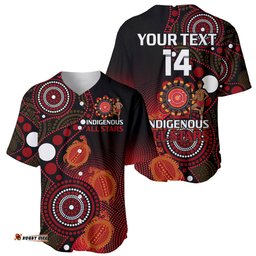 Custom Text And Number Australia Indigenous Rugby Baseball Jersey Shirt All Stars Aboriginal Turtle