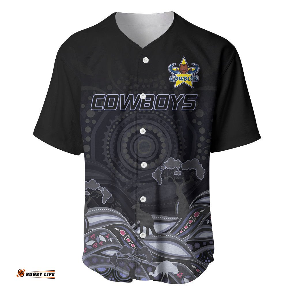 Custom Cowboys Rugby Baseball Jersey Shirt The Starry Night Indigenous