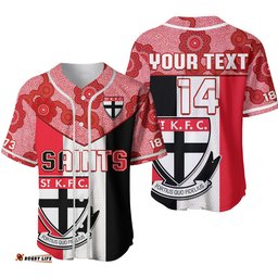 Custom Text And Number Saints Football Baseball Jersey Shirt St Kilda 1873 Aboriginal Dot Painting Ver.02