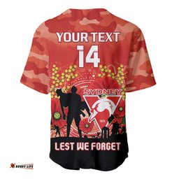 Custom Swans Football ANZAC Baseball Jersey Shirt Gallipoli Camouflage With Poppies