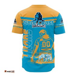 Gold Coast Titans Baseball Jersey Shirt Personalized Pentagon Style NRL