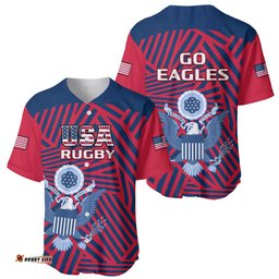 United States Rugby Baseball Jersey Shirt USA Go Eagles Pacific